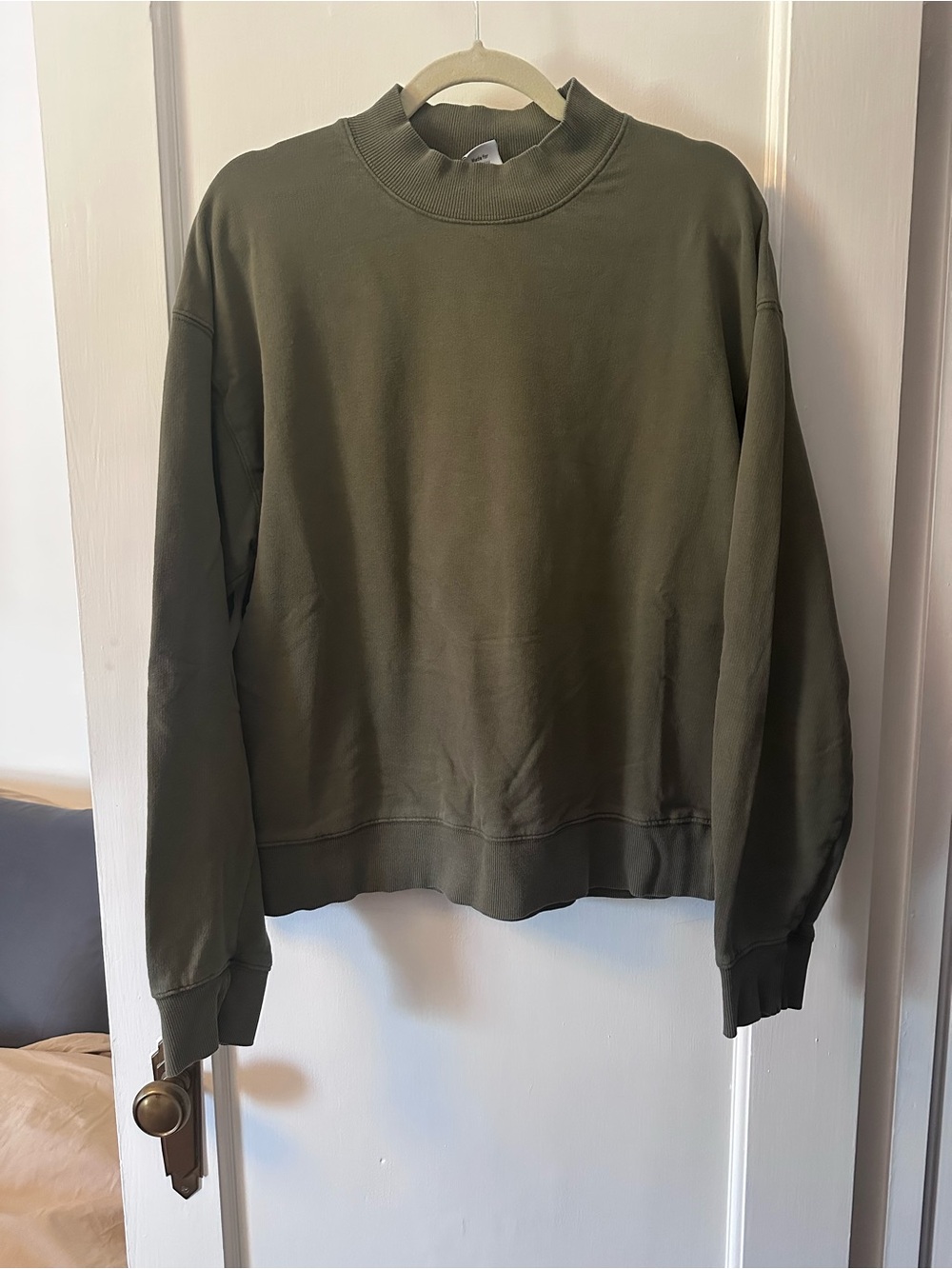 KOTN Olive Mock Neck Sweatshirt - Picture 2 of 5